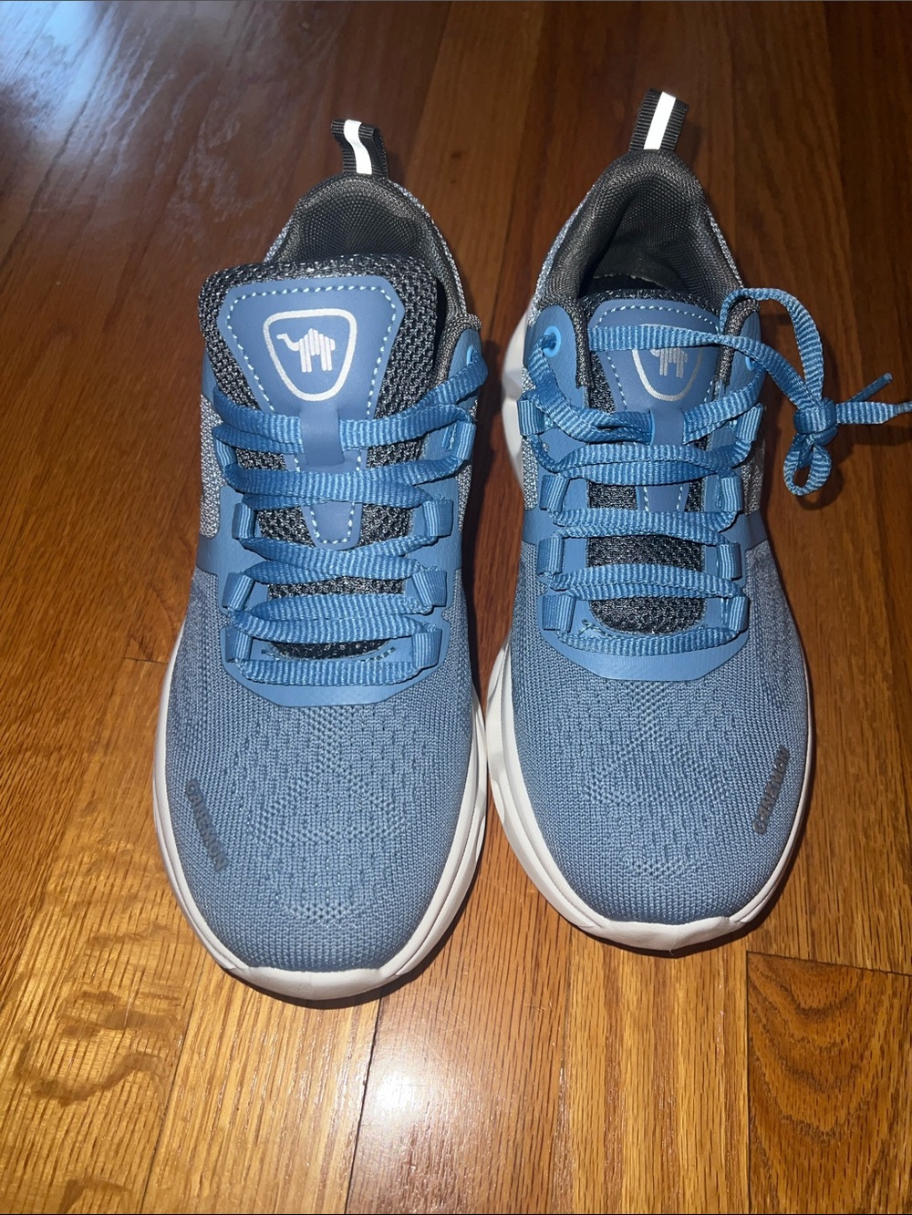 Blue Mesh Lace-Up Sneakers